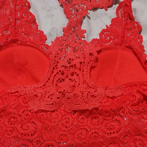 Lace bustier unused, red, one size