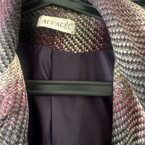 Vintage checked wool-blend coat like new, size M