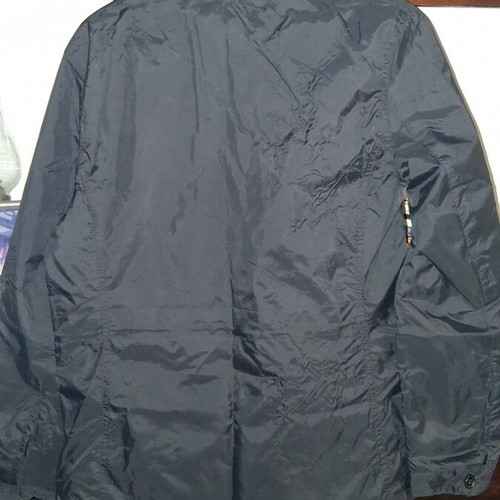 Windbreaker jacket like new with integrated hood unisex, black and orange, XL