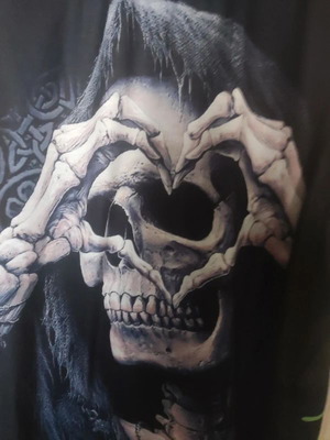 Women skeleton shirt XXL size, black