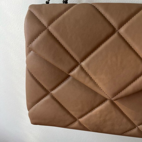 Zara shoulder bag new, beige, with button and large capacity