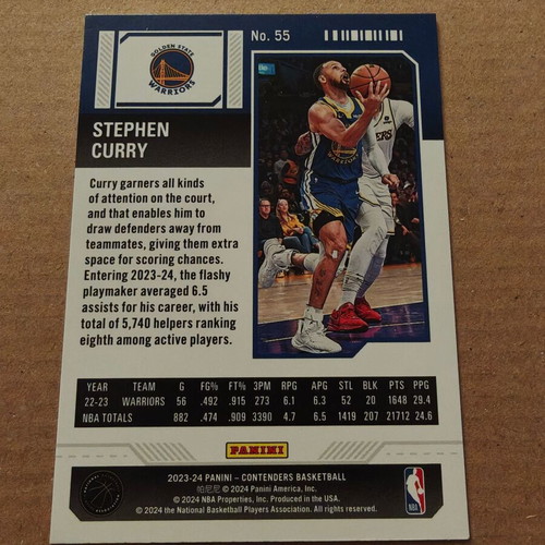 Stephen Curry Golden State Warriors 2023-24 Panini Contenders Season Ticket Mojo Prizm No. 55 like new