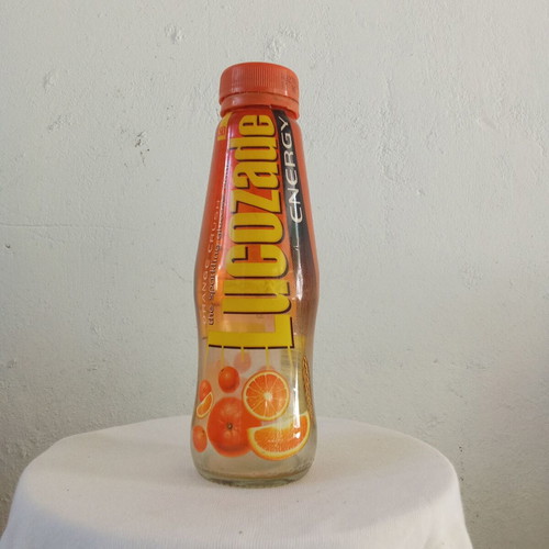 Lucozade energy orange soda collectible bottle 1990s