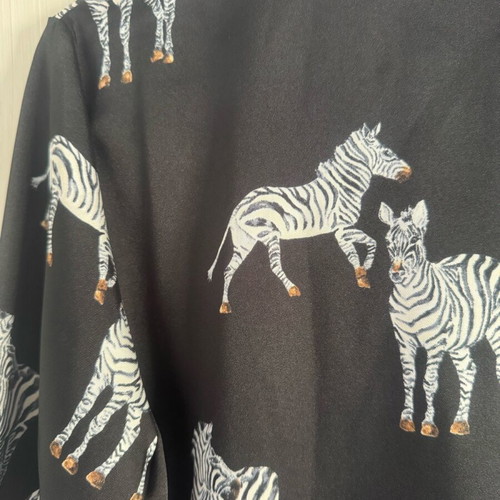 ZARA zebra print shirt dress like new, black midi