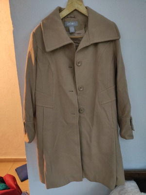 Wool beige coat used, size XL