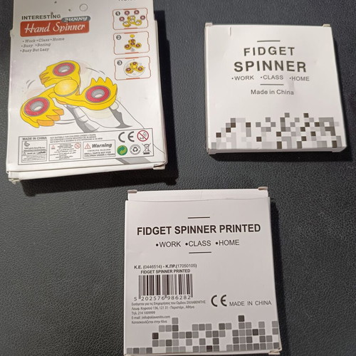 Fidget spinners used, pack of 3 with lights and wing design