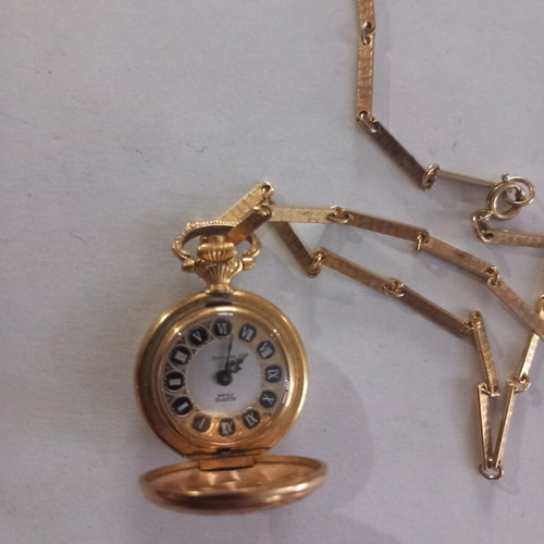 Winding necklace watch with chain like new