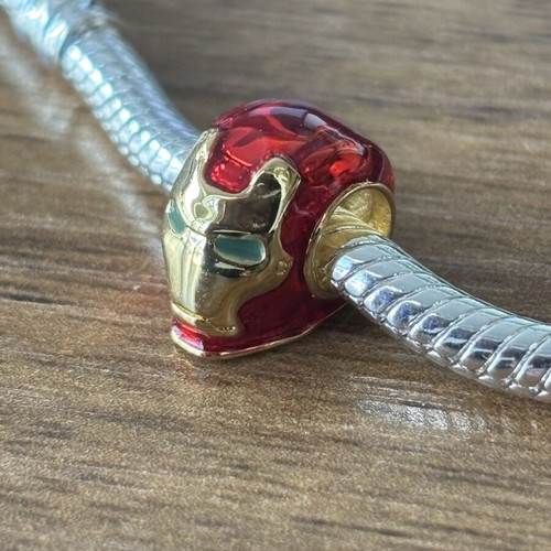 Pandora Iron Man Charm like new, red and gold