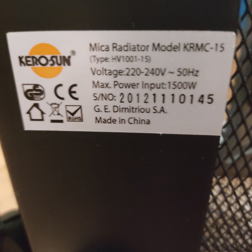 KERO SUN KRMC-15 1500W space heater like new