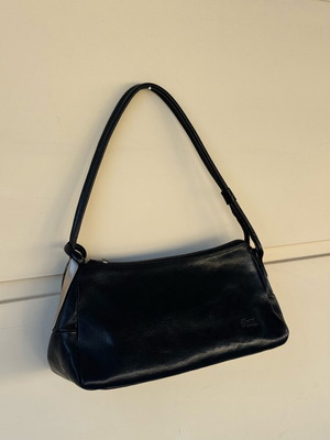 Elmani vintage shoulder bag genuine leather like new, black and silver