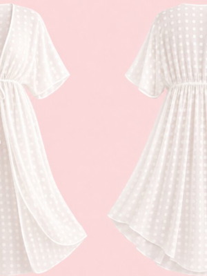 Shein transparent polka dot kimono new, white