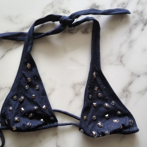 Bikini Top XS/S Blue with Unique Details made to order