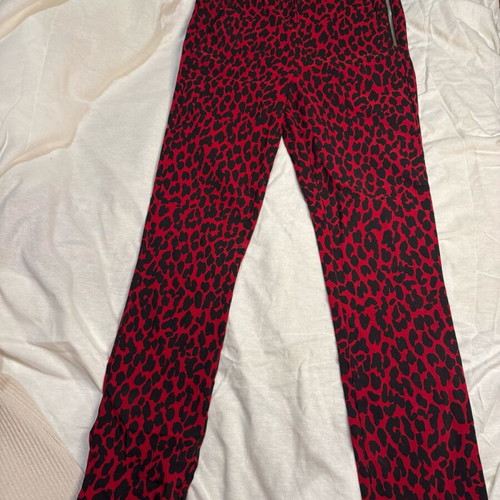 Zara red animal print fitted pants like new, size XS