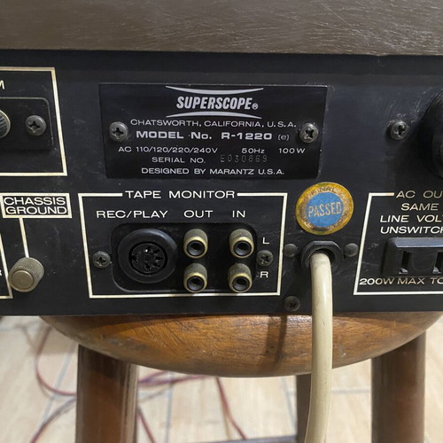 Superscope R-1220 vintage stereo amplifier used, designed by Marantz