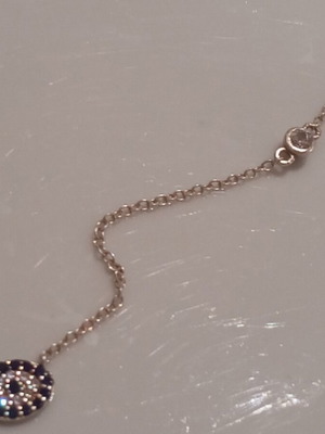 Silver Necklace 925 with Zircon Eye like new