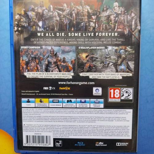 For Honor PlayStation 4 like new