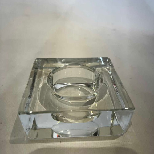Glass candle holders set of 2 used, 2.5x7.5 cm