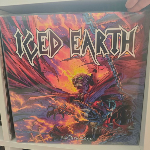Iced Earth The Dark Saga LP limited edition orange/transparent blue galaxy new