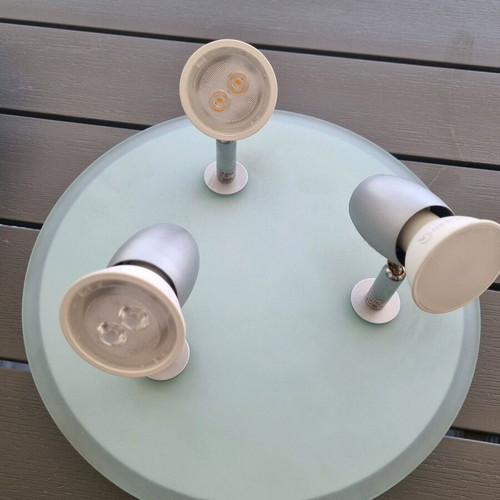 Ceiling light with 3 adjustable spot lamps and frosted glass like new