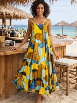 Rima Beachwear Long Dress One Size Viscose Multicolor New
