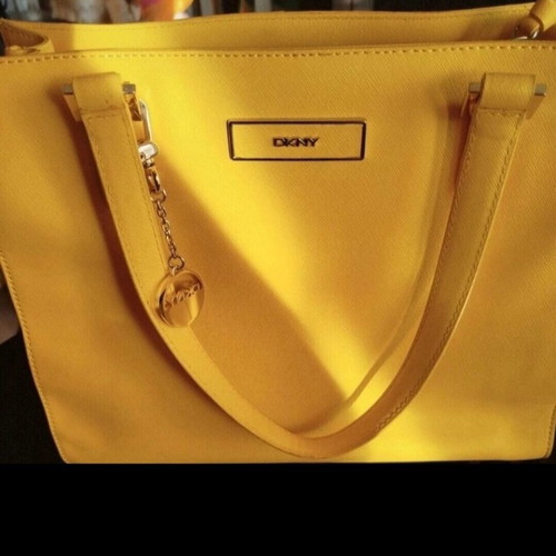 DKNY shoulder bag used, yellow leather