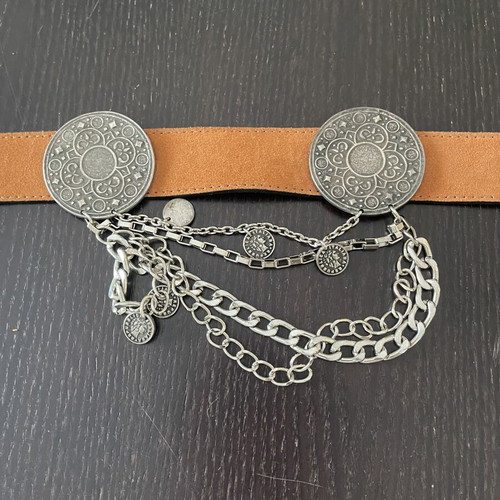 Vassia Kostara leather belt 105 cm like new, brown