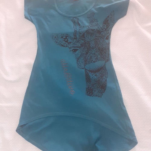 Attrattivo women's long blouse used, petrol color, size S