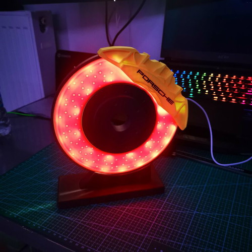 Led Brake Disc Lamp custom 3D printed automotive decor made to order