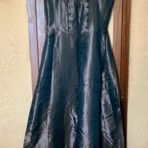 Monsoon evening set long satin backless dress with shawl like new brown