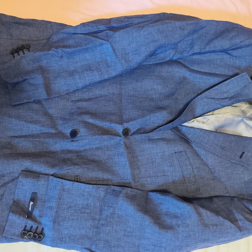 Linen suit set Reporter no 54 like new, blue jacket and trousers