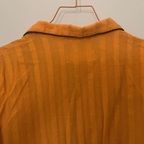 KRVN shirt orange cotton used, brown details, S/M