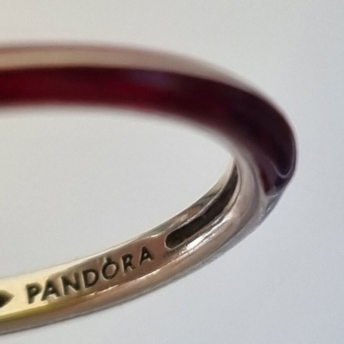 Pandora ME Pavé & Red Dual Ring and Pavé Ring set, size 54, silver