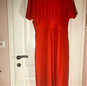 H&M Πορτοκαλοκόκκινο Φόρεμα 100% Βαμβάκι