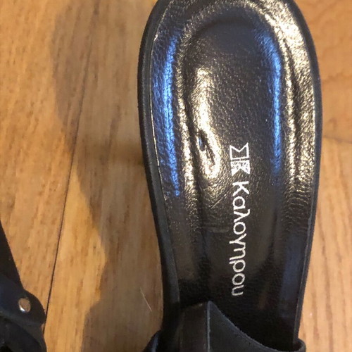 Kalogiou black pumps like new, size 37.5, fabric and leather