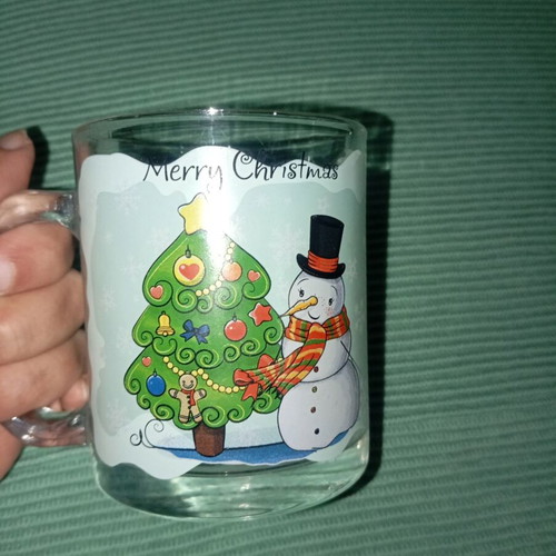 Christmas glass mug like new