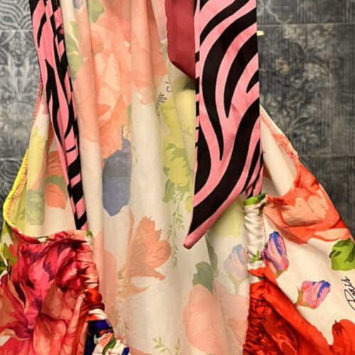 Gaelle Paris dress colorful silk used with open back