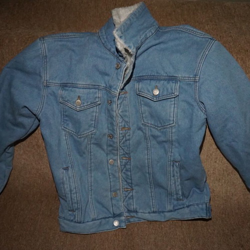 Men's denim jacket used, size S, blue
