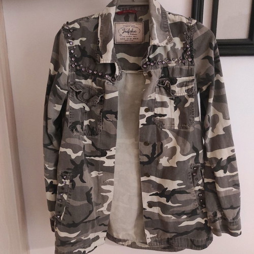 Camouflage shirt used, size XS with studs