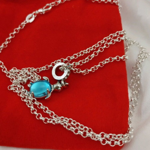 Silver necklace 55 cm with turtle new 925