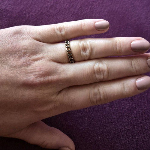 Chain ring used in antique vintage gold tone