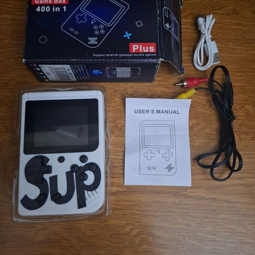 Sup Game Box 400 in 1 Plus portable retro console like new, white