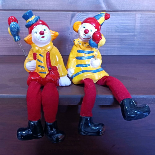 Vintage clay clowns like new, set of two