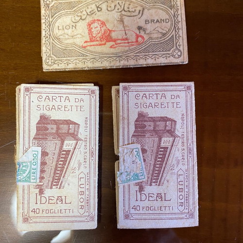 Collectible vintage cigarette paper cases used, lot of 3 from Italy 1943
