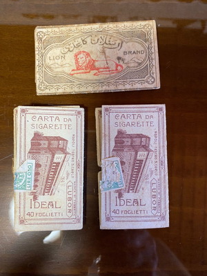 Collectible vintage cigarette paper cases used, lot of 3 from Italy 1943