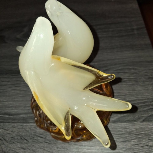 Doves love birds crystal and white ceramic like new