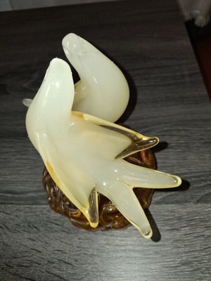 Doves love birds crystal and white ceramic like new