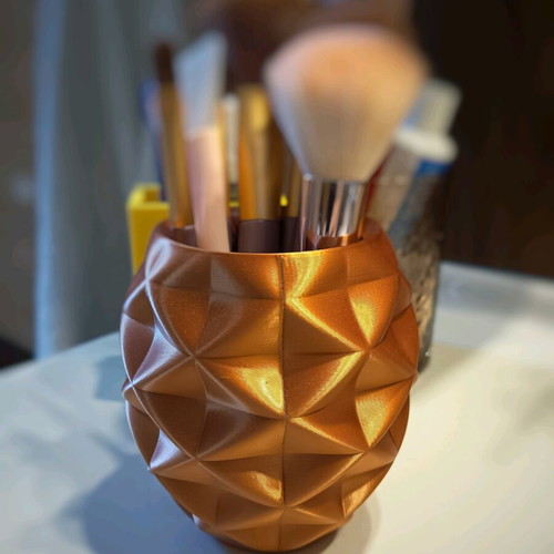 Cosmetic case made to order, 3d printed bronze plastic