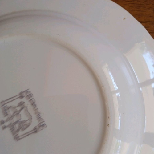 Vintage porcelain plates used, set of 3, Keramikos Greece
