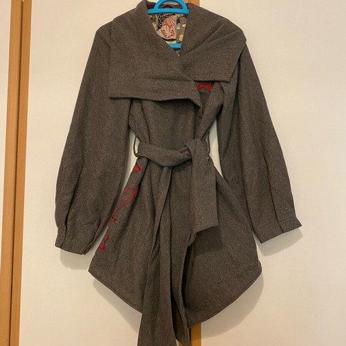 Ringspun coat like new, gray, size L, 50% wool 50% polyester