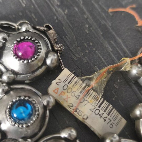 Vintage Minion Bracelet 925 Silver with Multicolored Semi-Precious Stones new